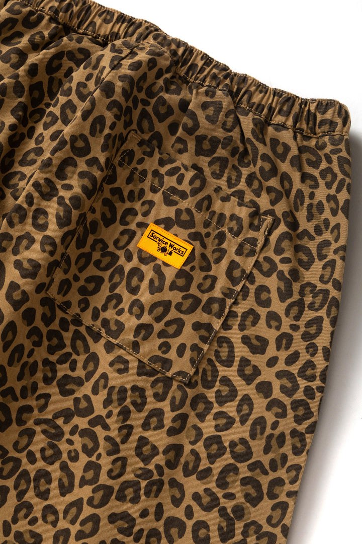 Service Works -  Patterned Easy Chef Pants - Brown Leopard