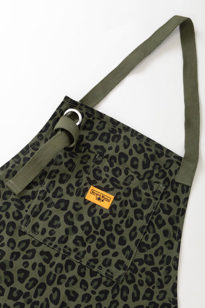 Service Works -  Patterned Apron - Green Leopard
