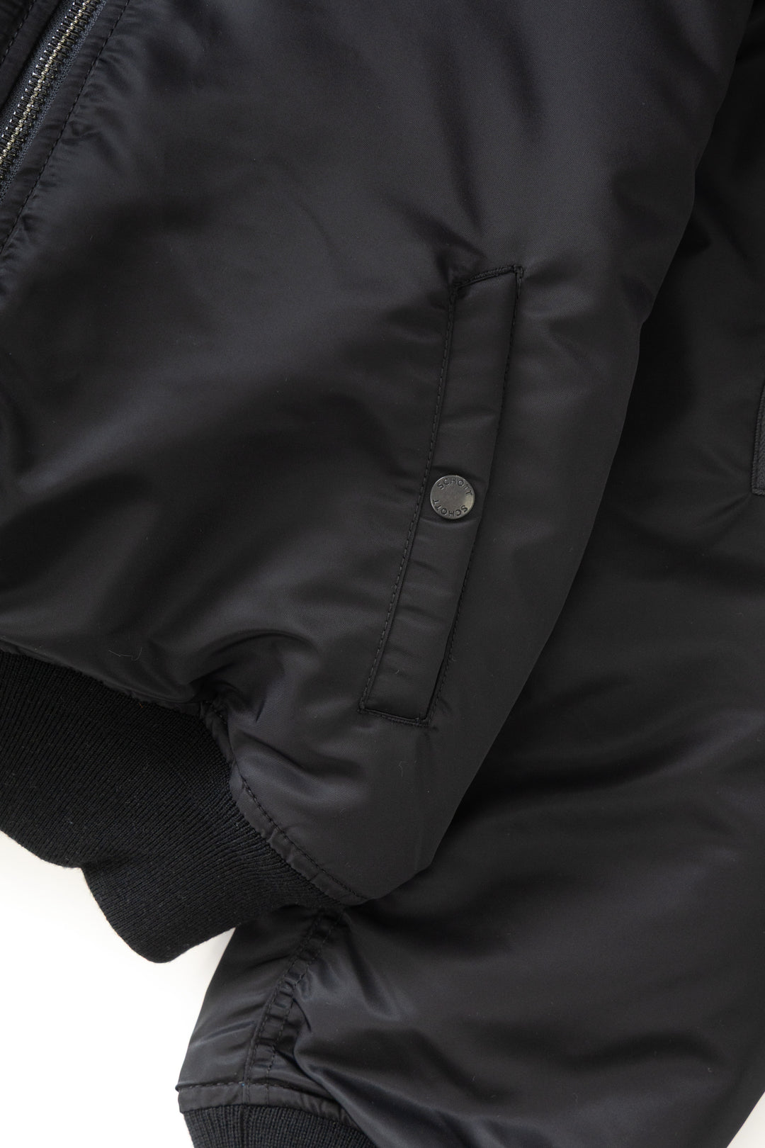 Schott N.Y.C - 90's Nylon Bomber Jacket - Black