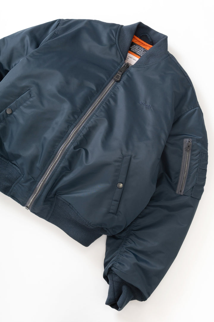Schott N.Y.C - 90's Nylon Bomber Jacket - Navy