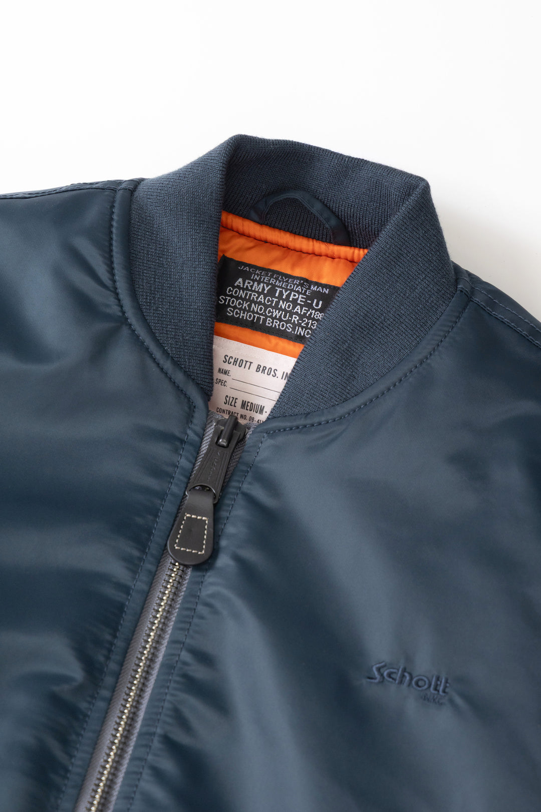 Schott N.Y.C - 90's Nylon Bomber Jacket - Navy