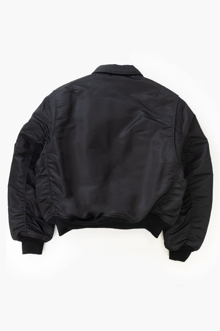Schott N.Y.C - 90's Nylon Collared Bomber Jacket - Black