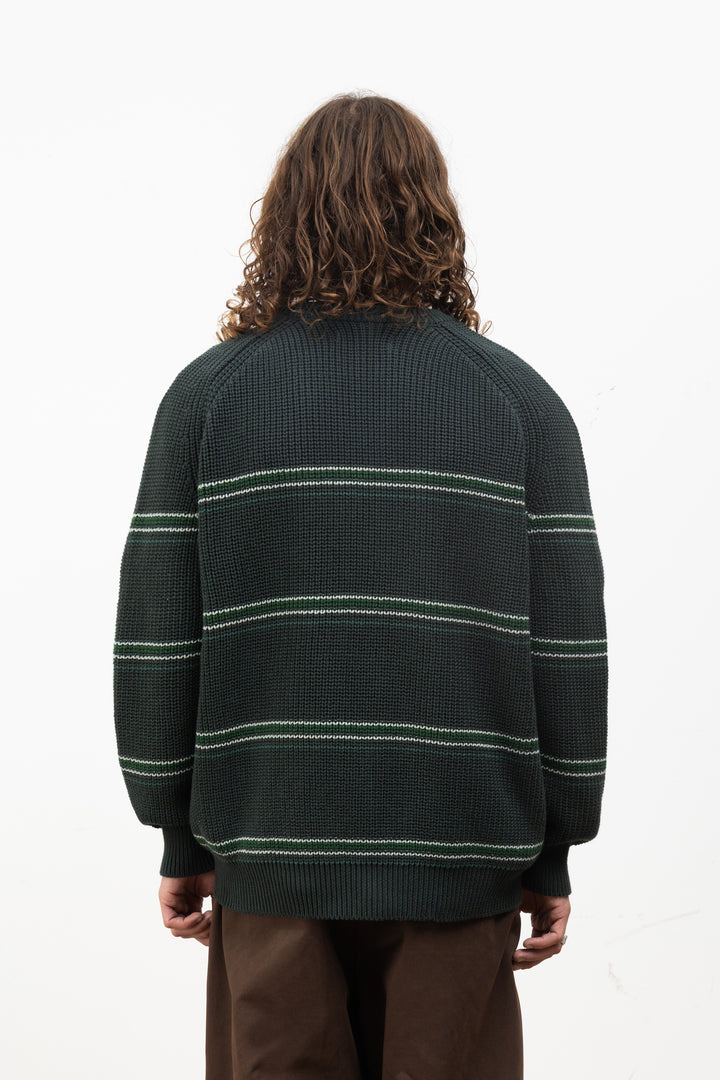 Blacksmith - Stripe Knit Crew - Forest