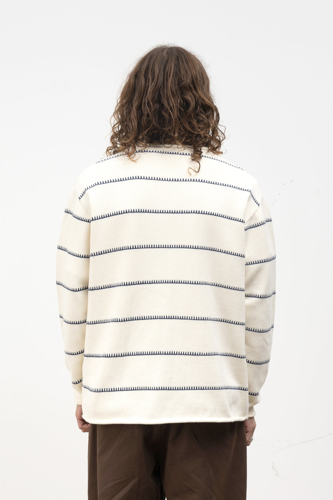 Blacksmith - Stripe Fishing Sweater - Off-White