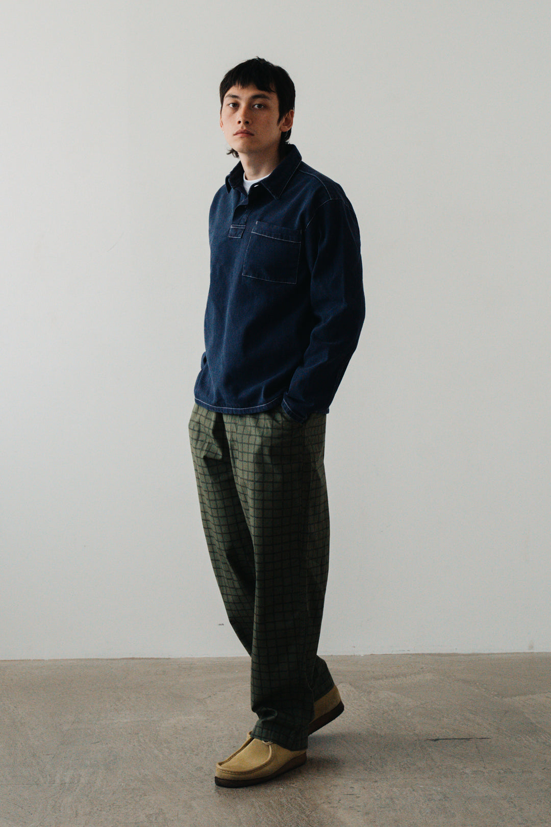 Blacksmith - Twill Two Button Popover - Navy
