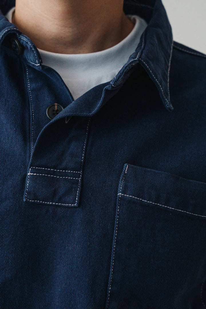 Blacksmith - Twill Two Button Popover - Navy