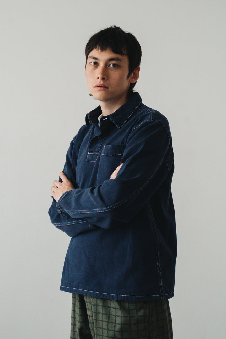 Blacksmith - Twill Two Button Popover - Navy