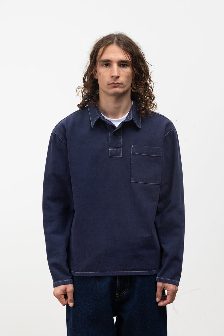 Blacksmith - Twill Two Button Popover - Navy