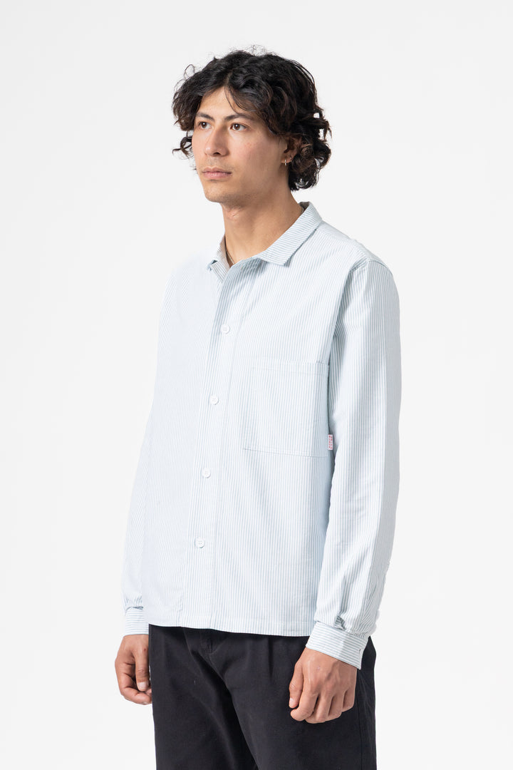 Blacksmith - 'Boxford' Utility Shirt - Green Stripe