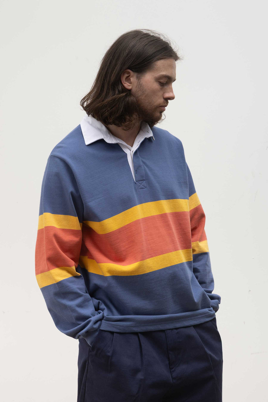 Opensider - Classic Rugby Shirt - Blue Tri-Stripe
