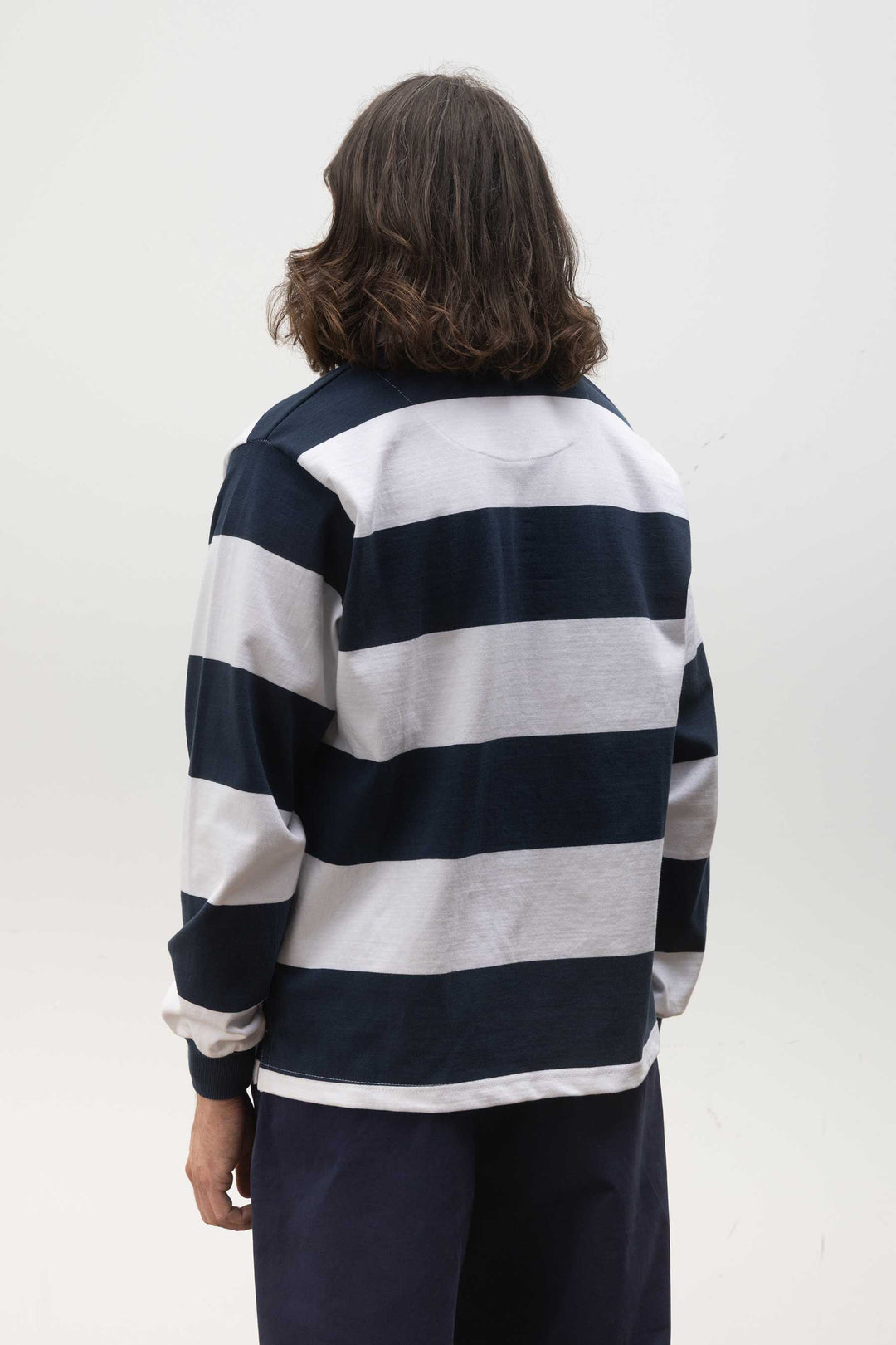Opensider - Classic Rugby Shirt - Blue Wide-Stripe