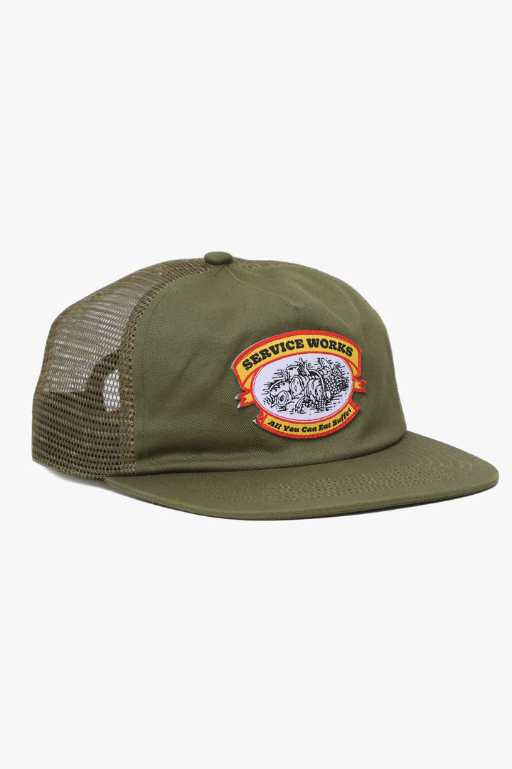 Service Works - All You Can Eat Trucker Cap -  Olive