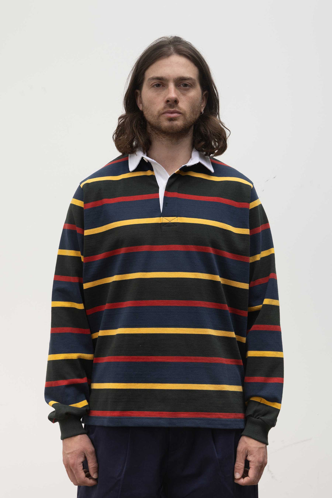 Opensider - Classic Rugby Shirt - Forest Multi-Stripe