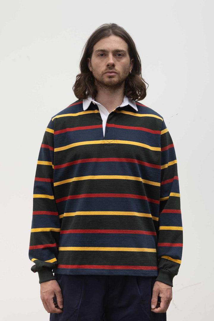 Opensider - Classic Rugby Shirt - Forest Multi-Stripe