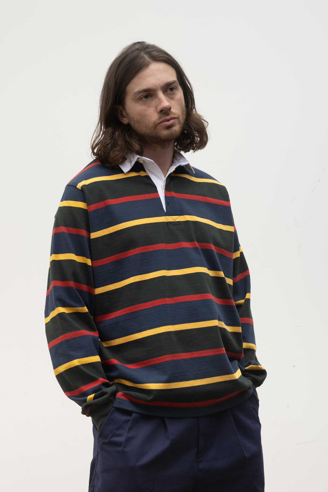 Opensider - Classic Rugby Shirt - Forest Multi-Stripe