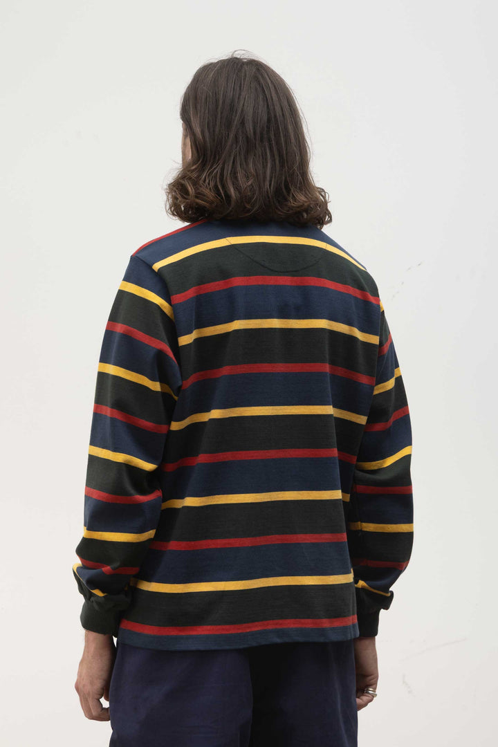 Opensider - Classic Rugby Shirt - Forest Multi-Stripe