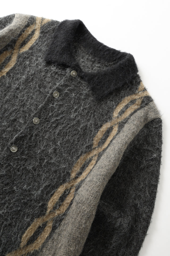 Blacksmith - Chainlink Mohair Cardigan - Grey