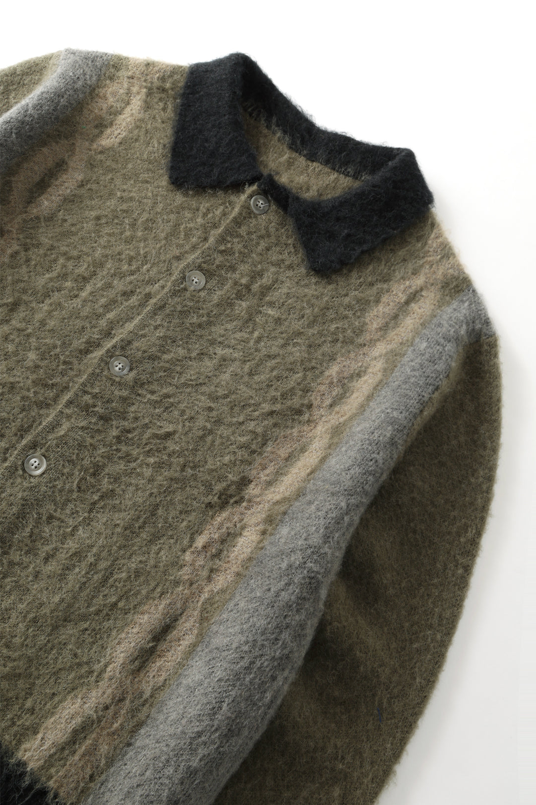 Blacksmith - Chainlink Mohair Cardigan - Olive