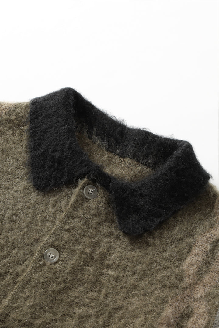 Blacksmith - Chainlink Mohair Cardigan - Olive