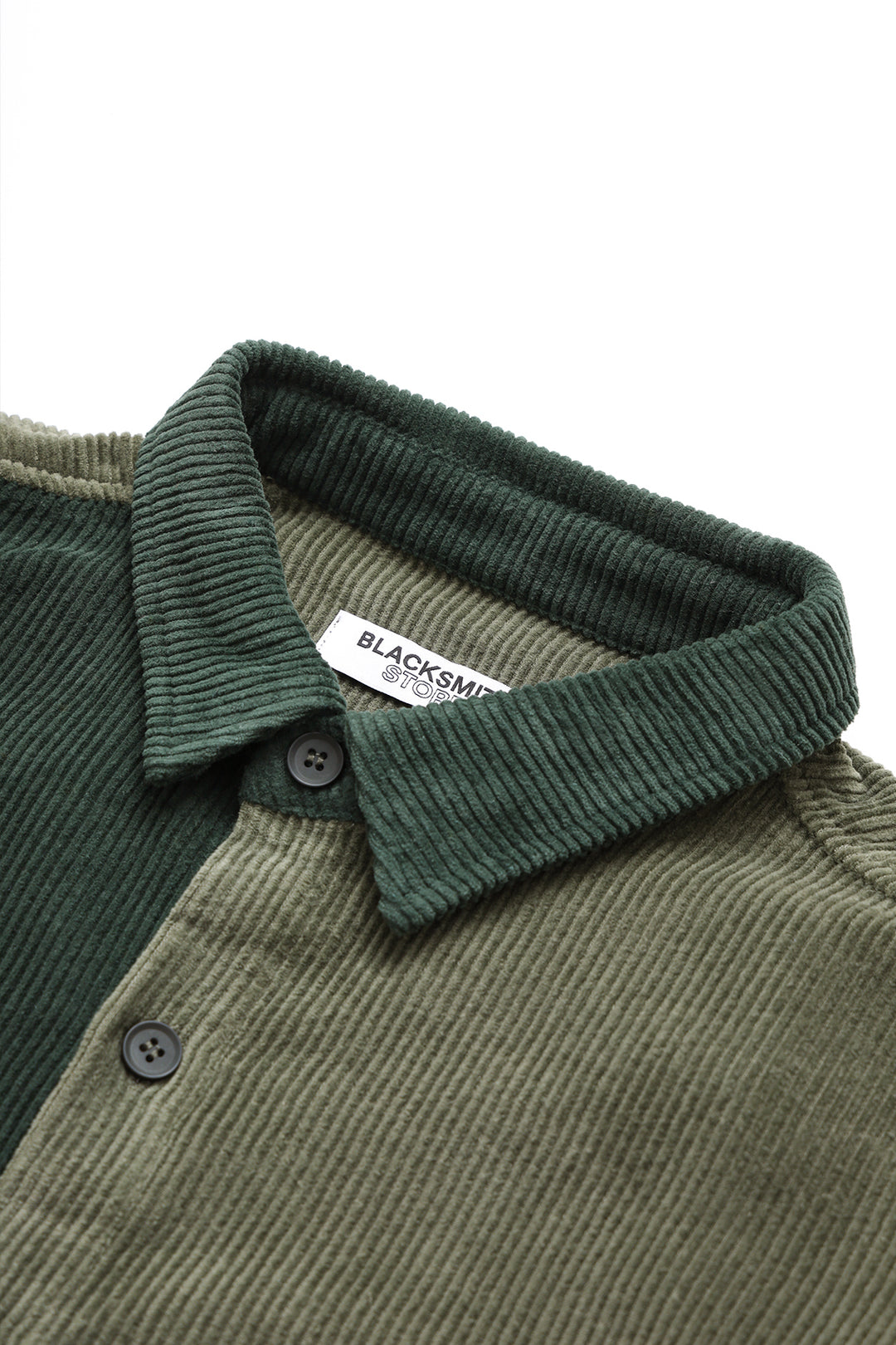 Blacksmith - Patchwork Corduroy Shirt - Green