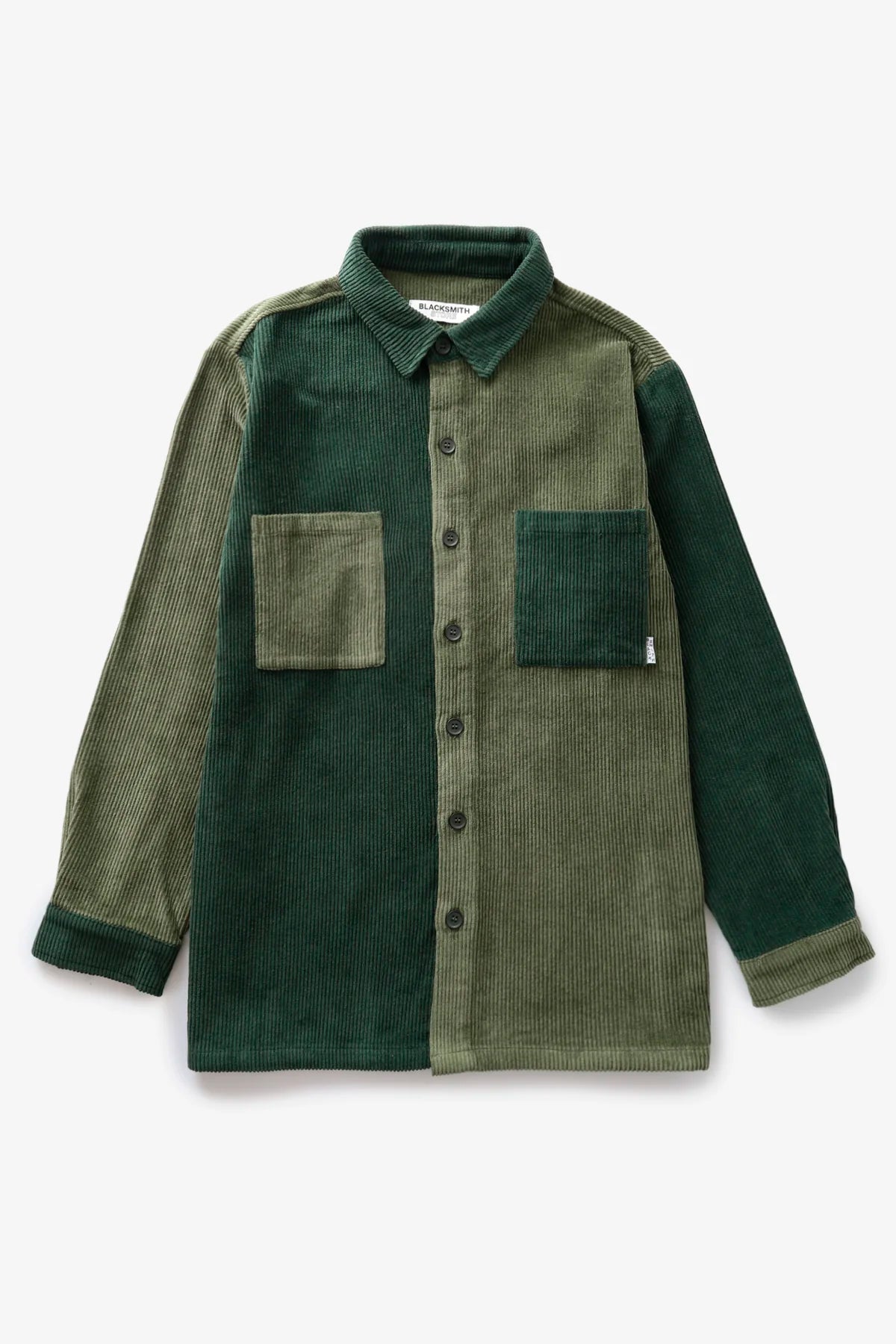 Blacksmith - Patchwork Corduroy Shirt - Green