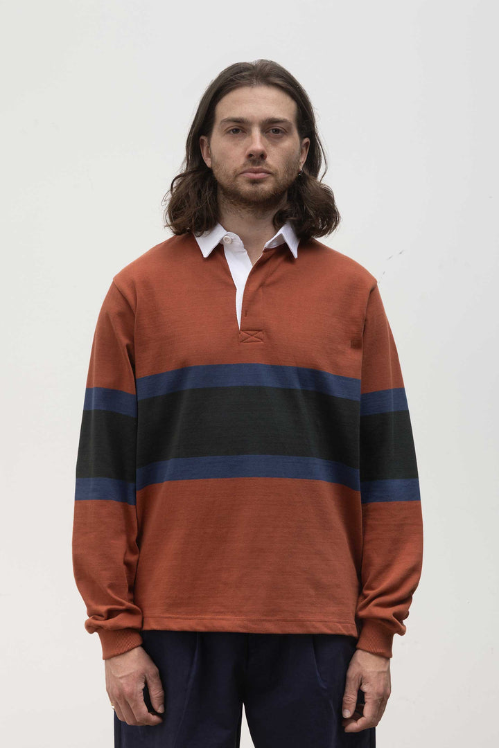Opensider - Classic Rugby Shirt - Clay Tri-Stripe