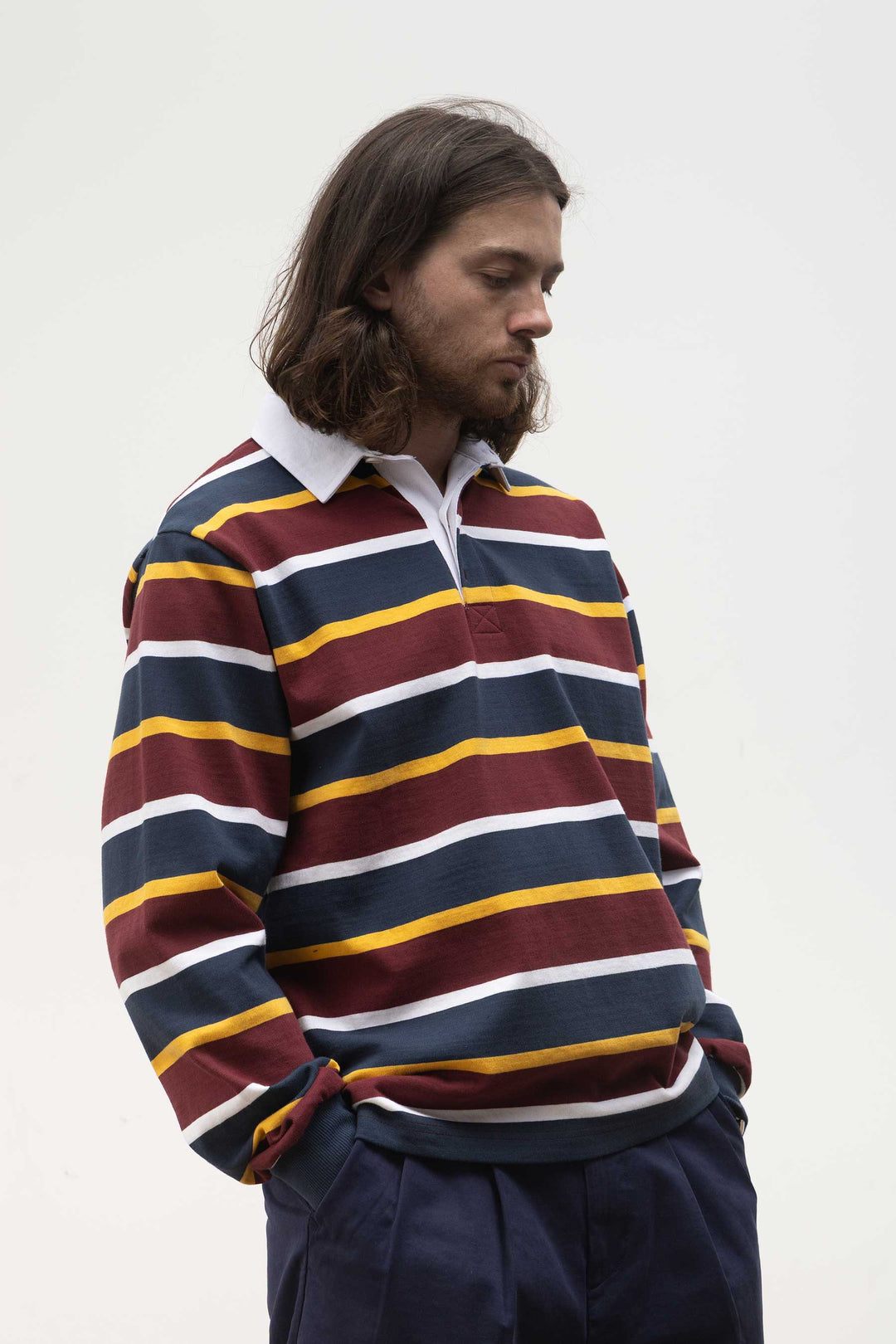 Opensider - Classic Rugby Shirt - Burgundy Multi-Stripe