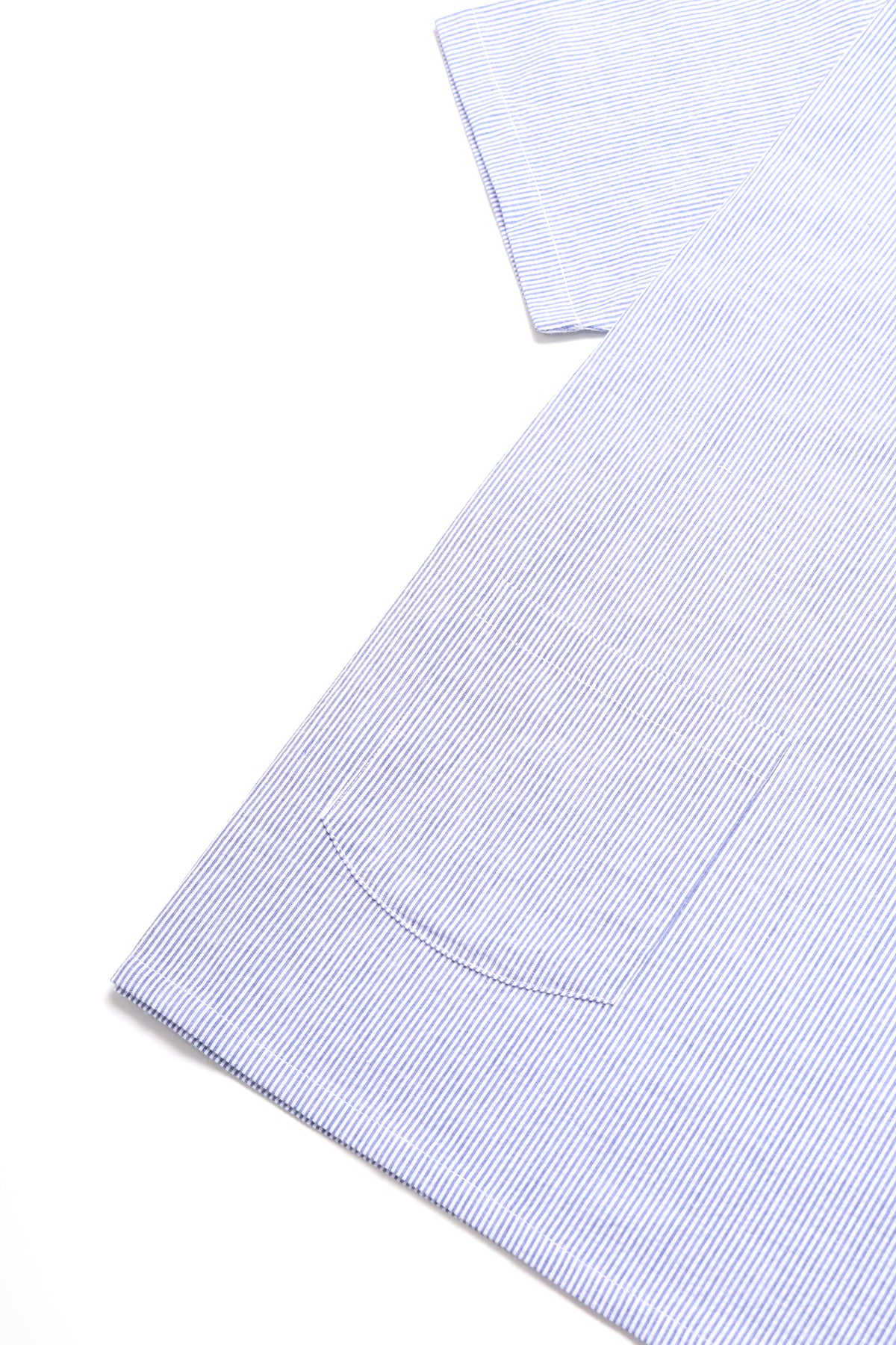 Blacksmith - Short Sleeved Popover Shirt - Blue Seersucker