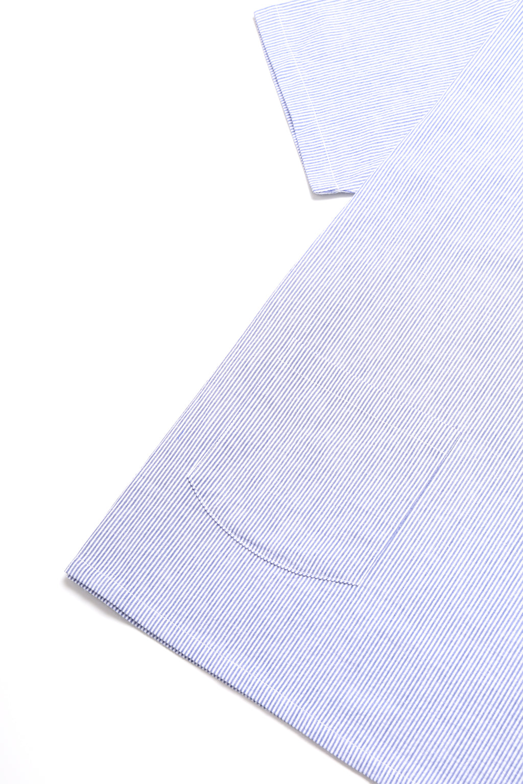 Blacksmith - Short Sleeved Popover Shirt - Blue Seersucker