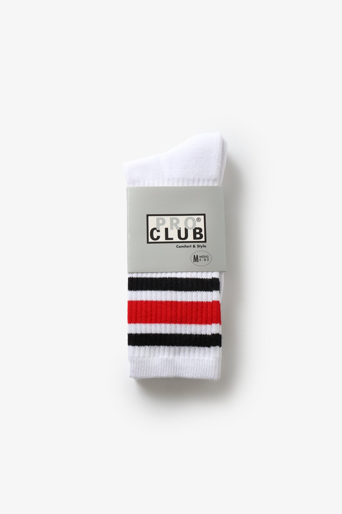 Pro Club - Striped Crew Socks - Red/Black