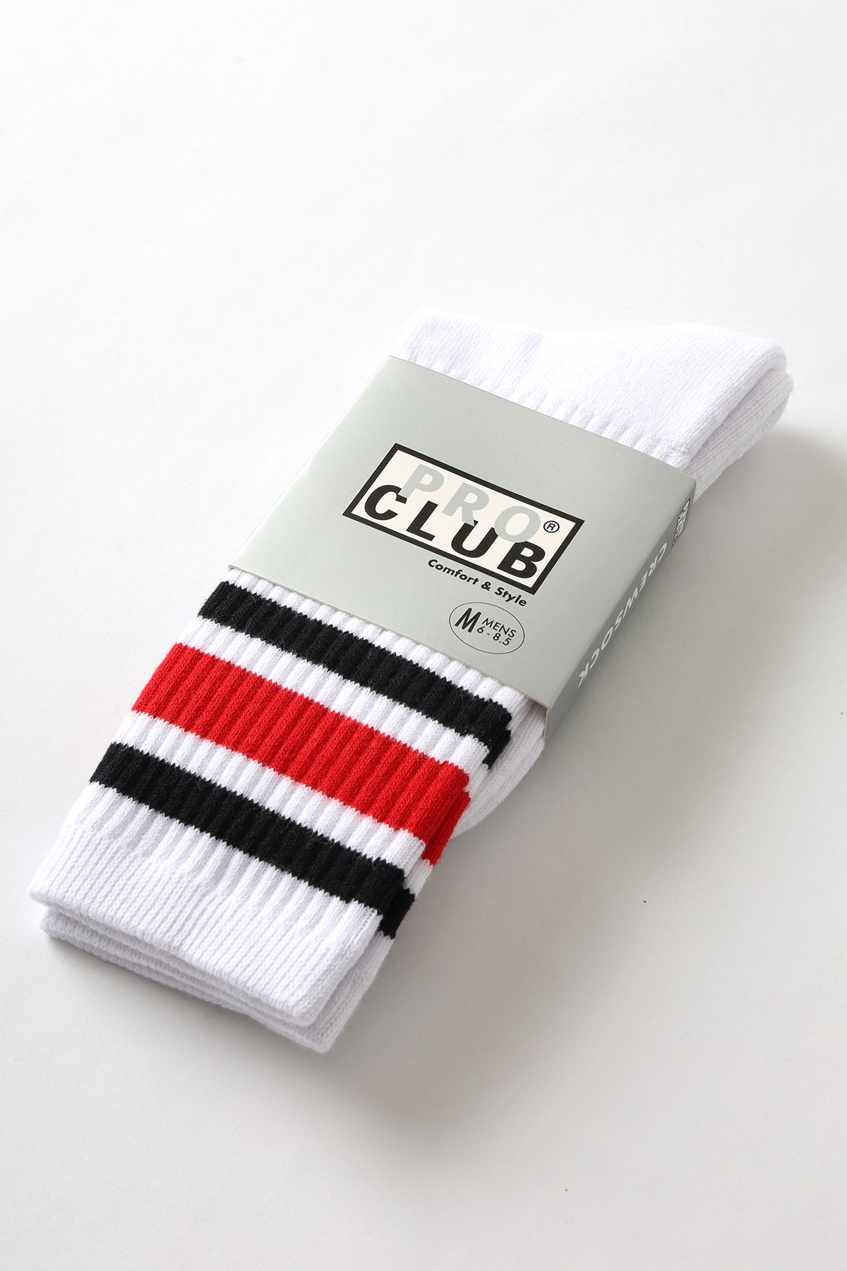 Pro Club - Striped Crew Socks - Red/Black