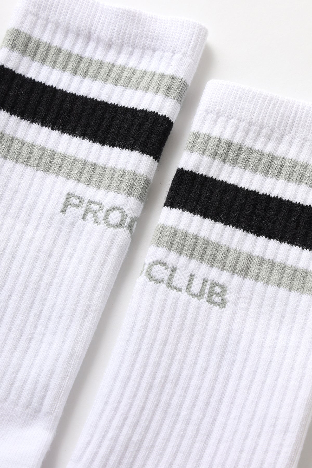 Pro Club - Striped Crew Socks - Grey/Black