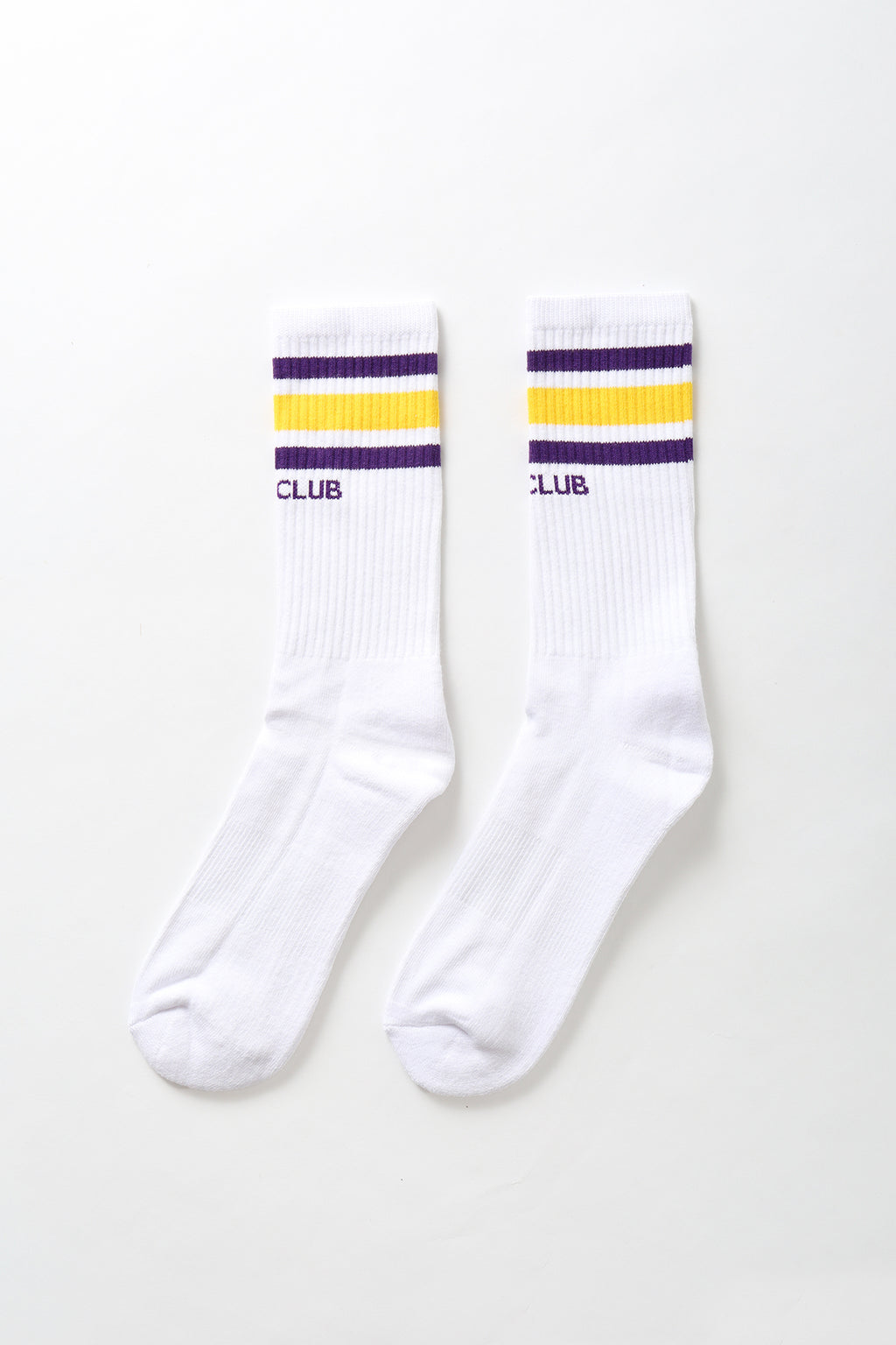 Pro Club - Striped Crew Socks - Purple/Yellow