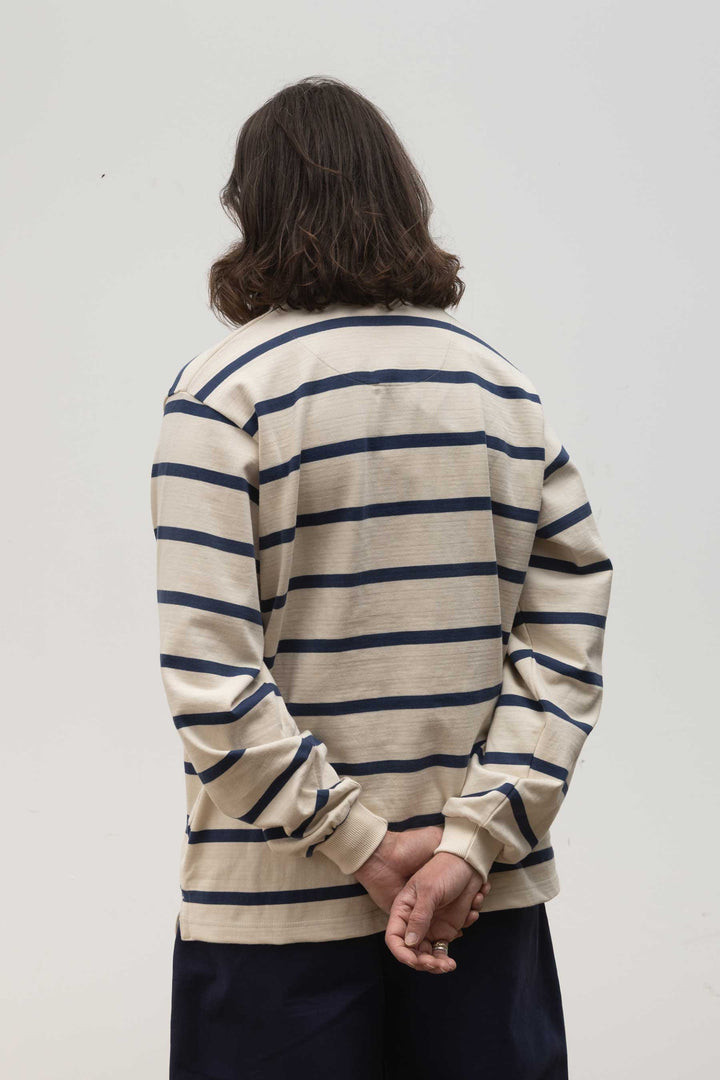 Opensider - Classic Rugby Shirt - Off White Multi-Stripe