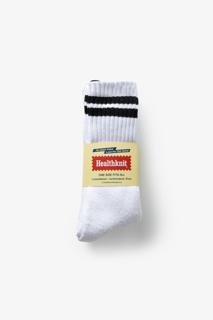 Healthknit white multi (black, navy, grey) sock