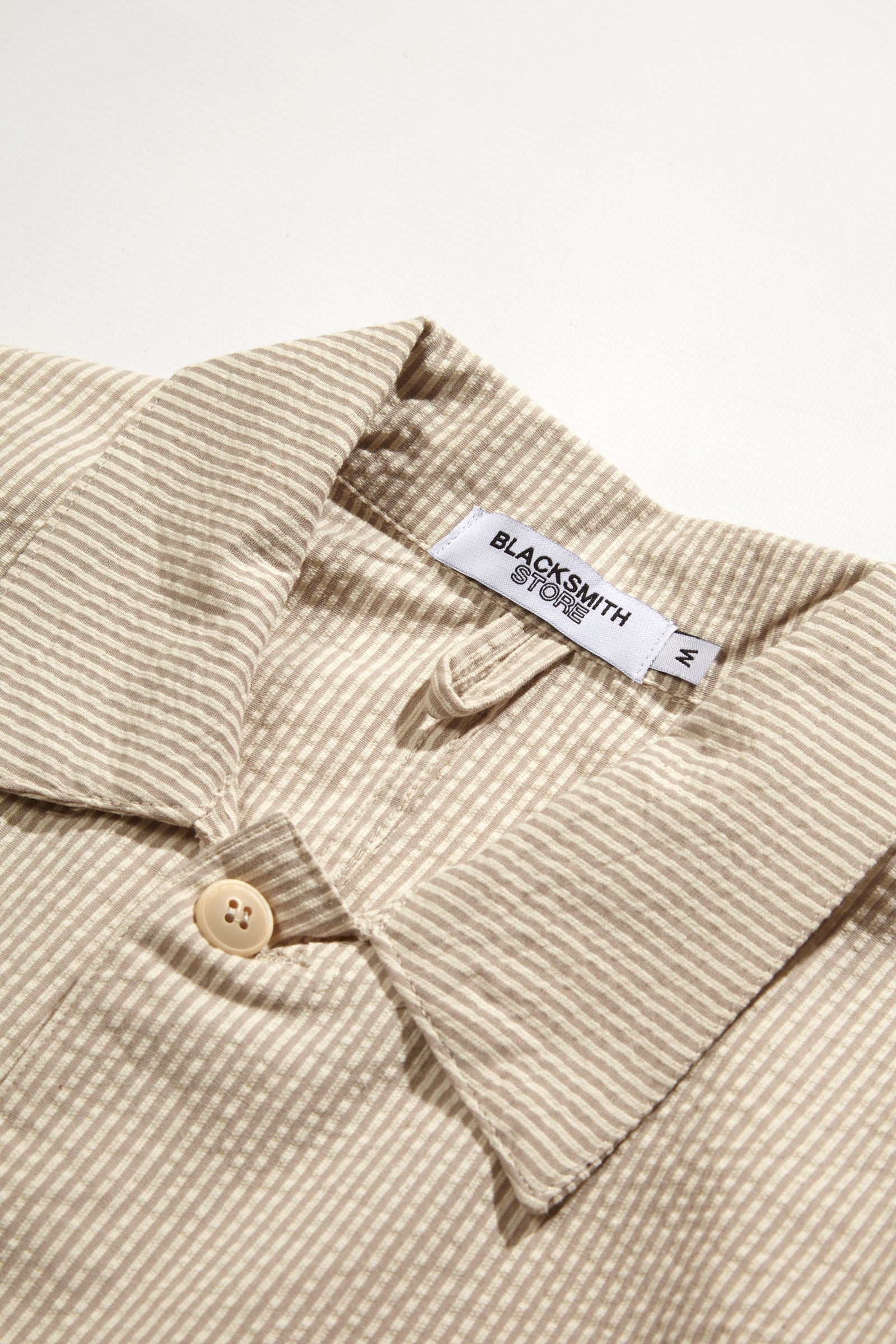 Blacksmith - Seersucker Chore Overshirt - Sand