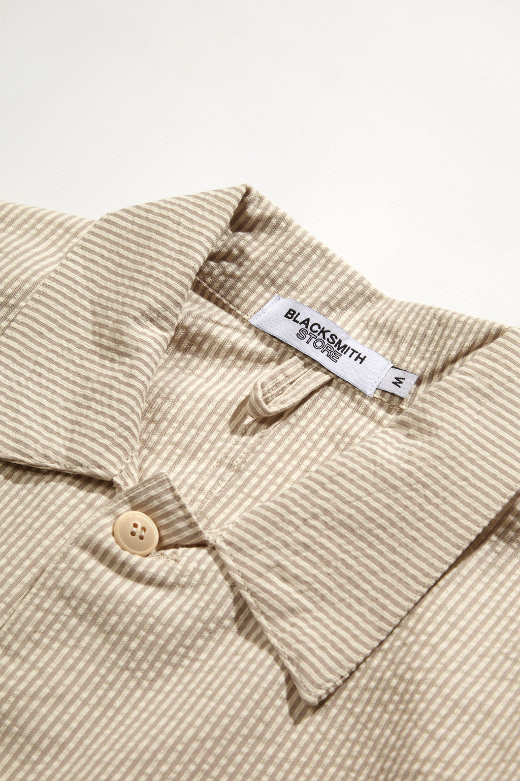 Blacksmith - Seersucker Chore Overshirt - Sand