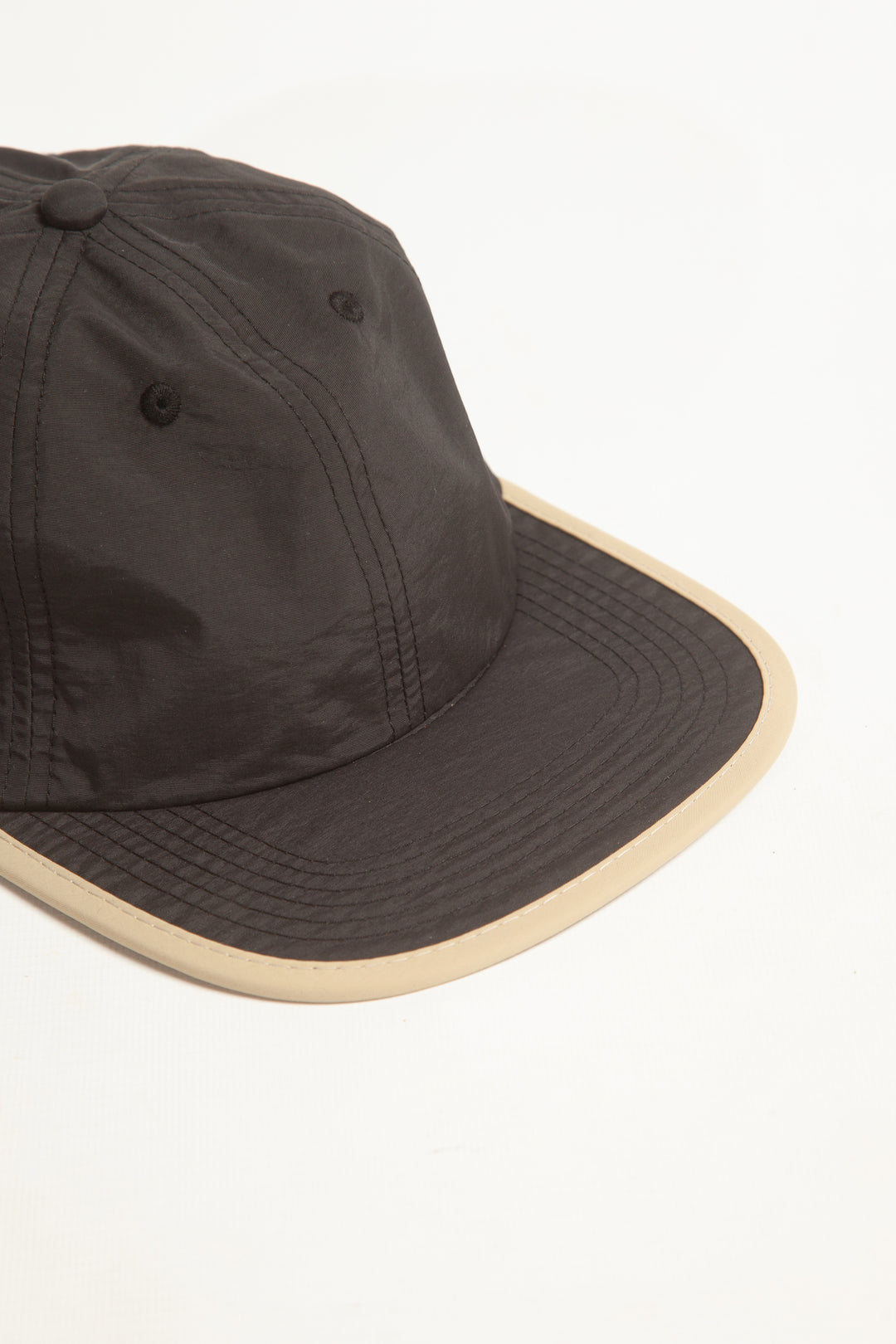 Power Goods - Perfect Nylon 6 Panel Cap - Black/Beige