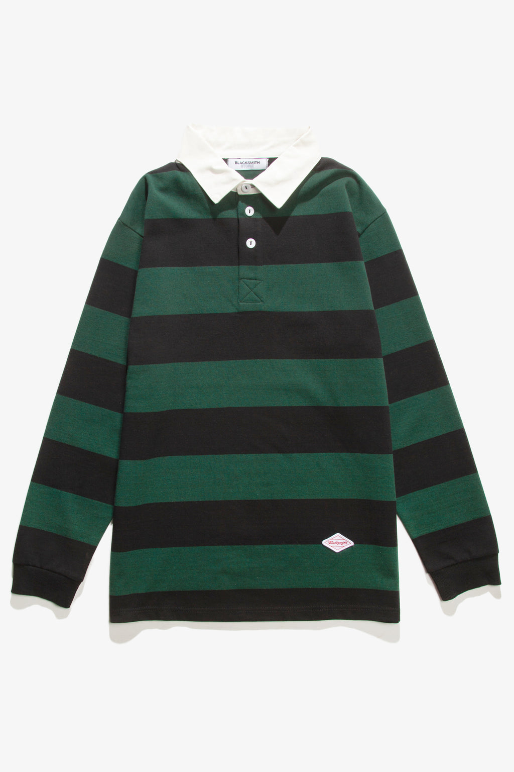 Blacksmith - Yarn Dye Striped Rugby - Forest/Black