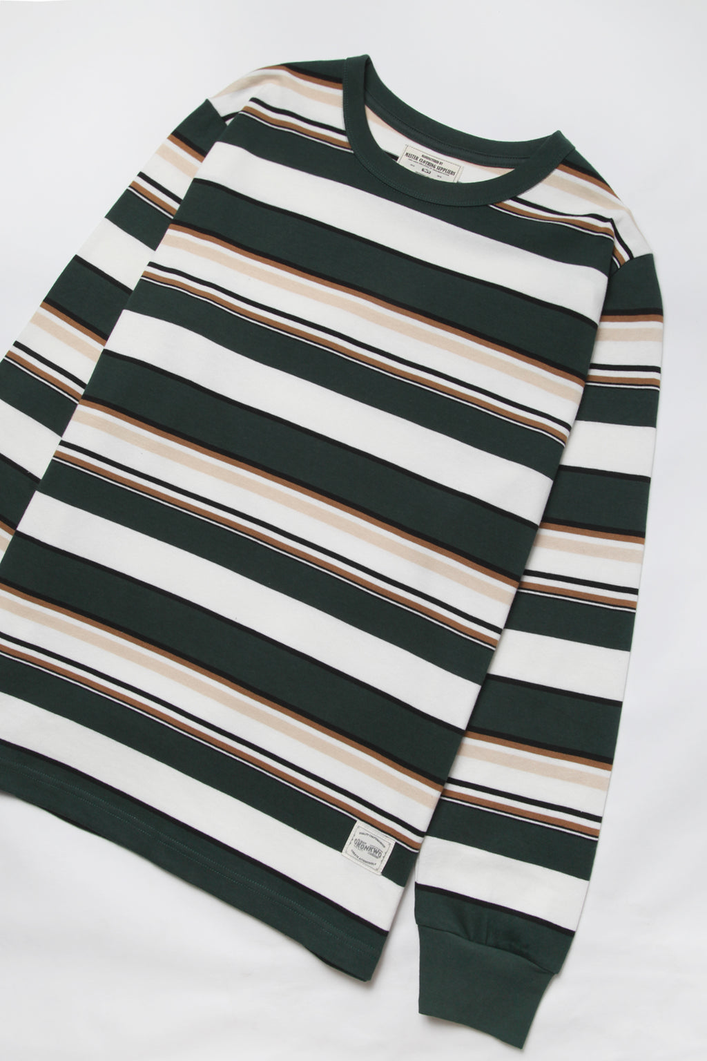 Okonkwo MFG - Long Sleeve Striped Tee - Green/White