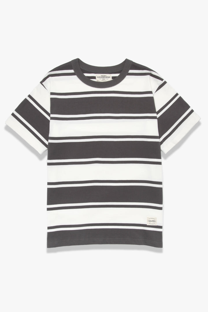 Okonkwo MFG - Short Sleeve Striped Tee - Grey/White