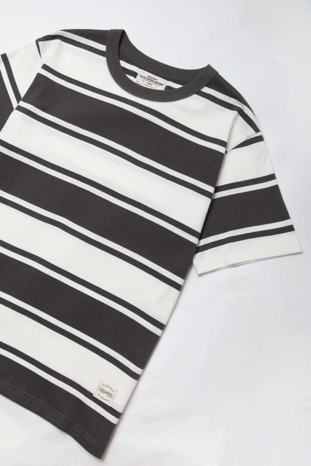 Okonkwo MFG - Short Sleeve Striped Tee - Grey/White