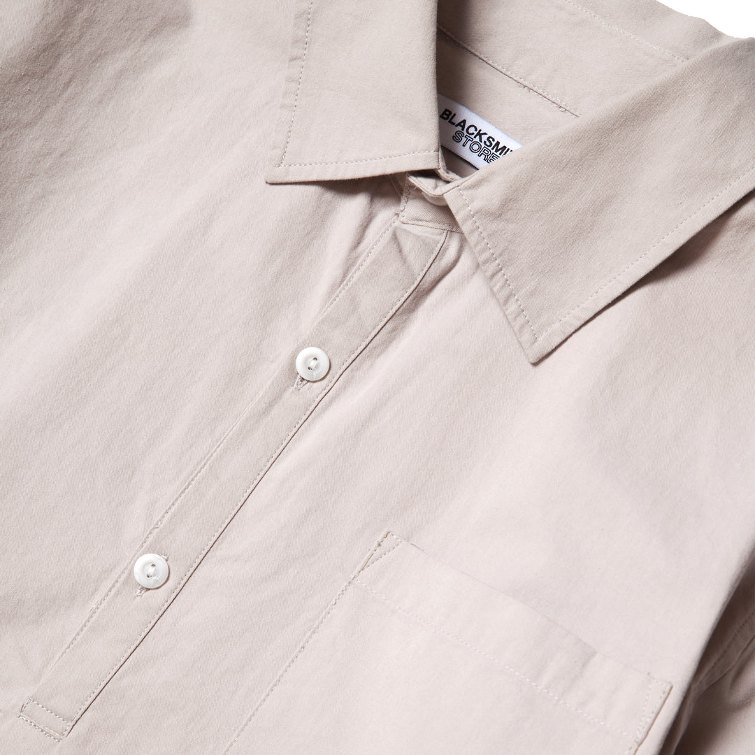 Blacksmith - Washed Popover Shirt - Dove Grey