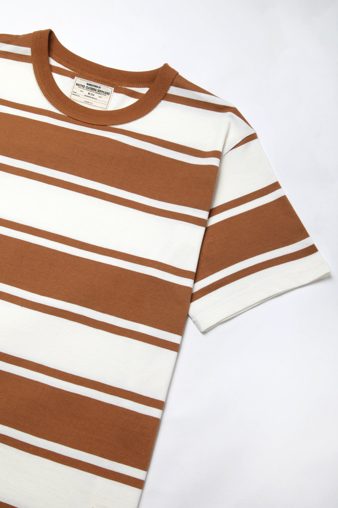 Okonkwo MFG - Short Sleeve Striped Tee - Brown/White