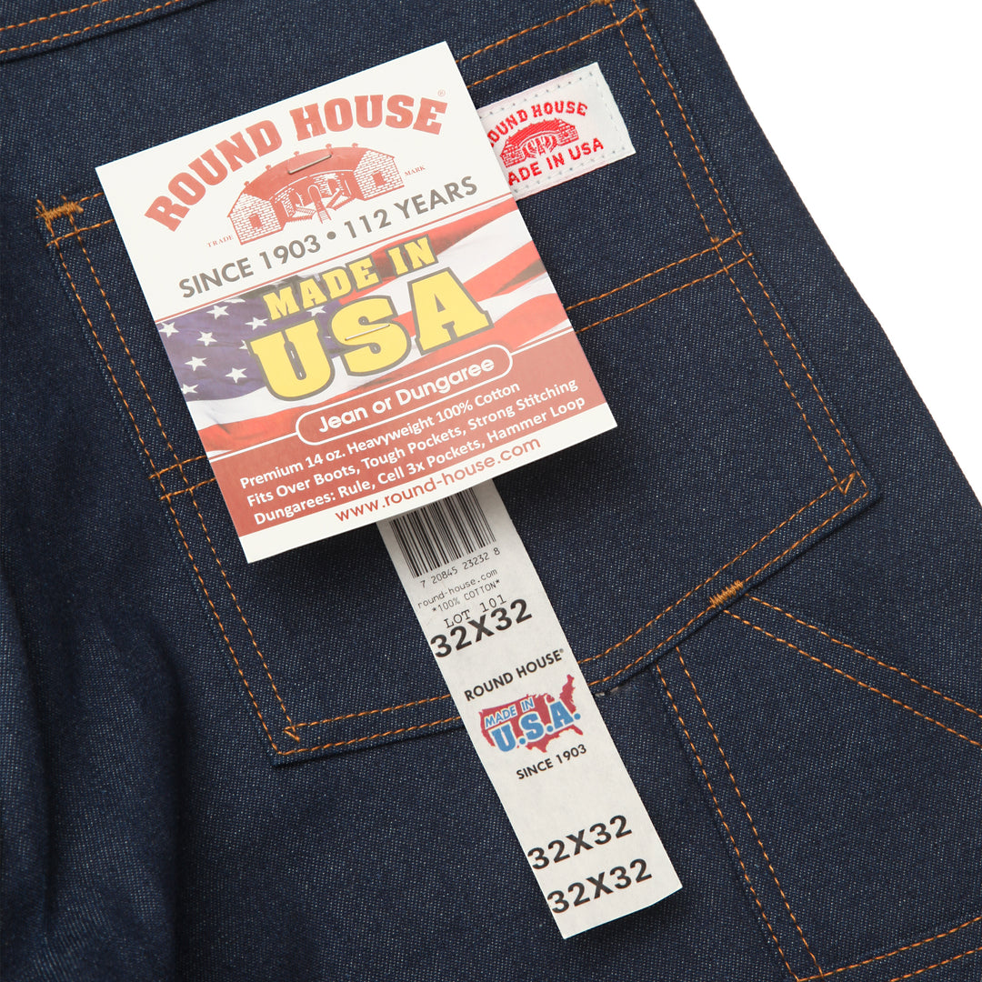 Round House 14oz Carpenter Jeans #101 - Raw Indigo