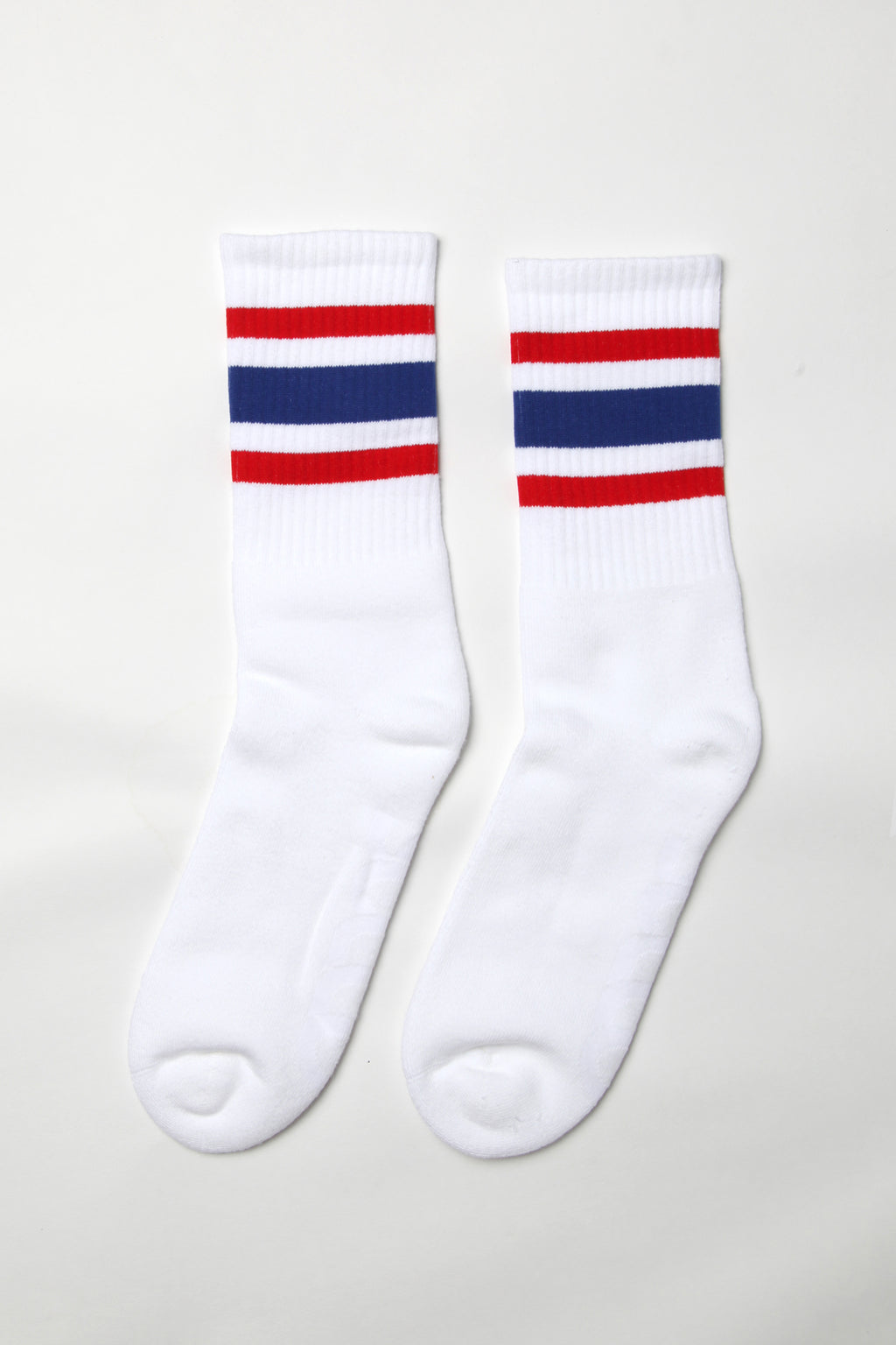 Socco - Striped Crew Socks - Red/Blue/White