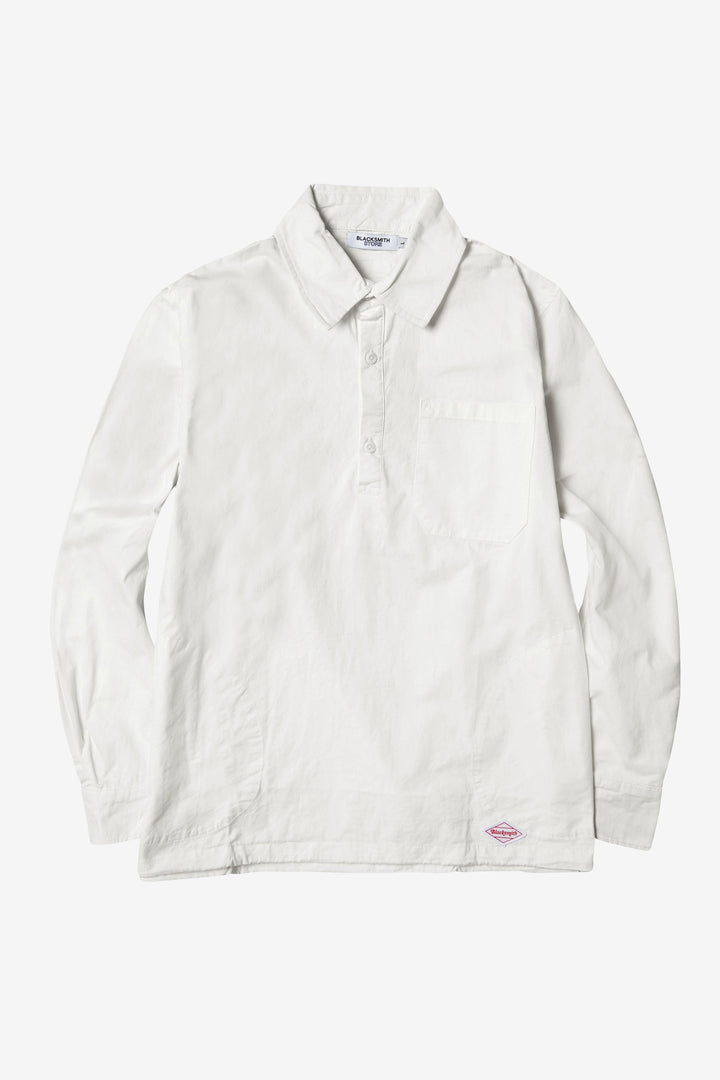 Blacksmith - Washed Popover Shirt - White