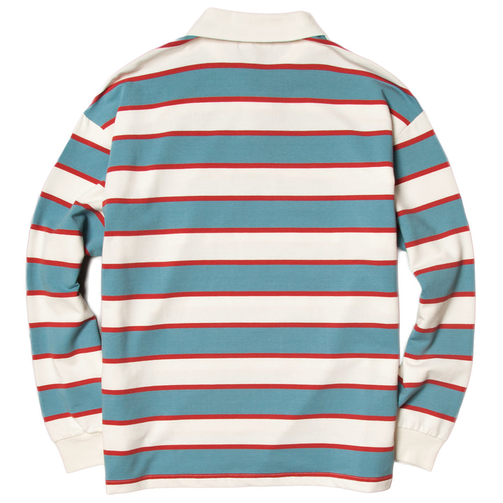 Blacksmith - Striped Long Sleeve Polo - White